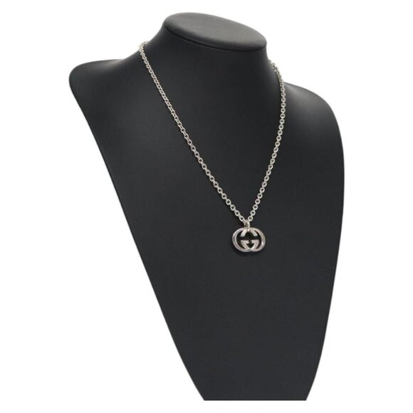 GUCCI Interlocking Necklace Ag925 Silver Auth am7919 - Picture 1 of 15